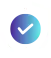 Gradient circle with check-mark symbolising secure, fast communication