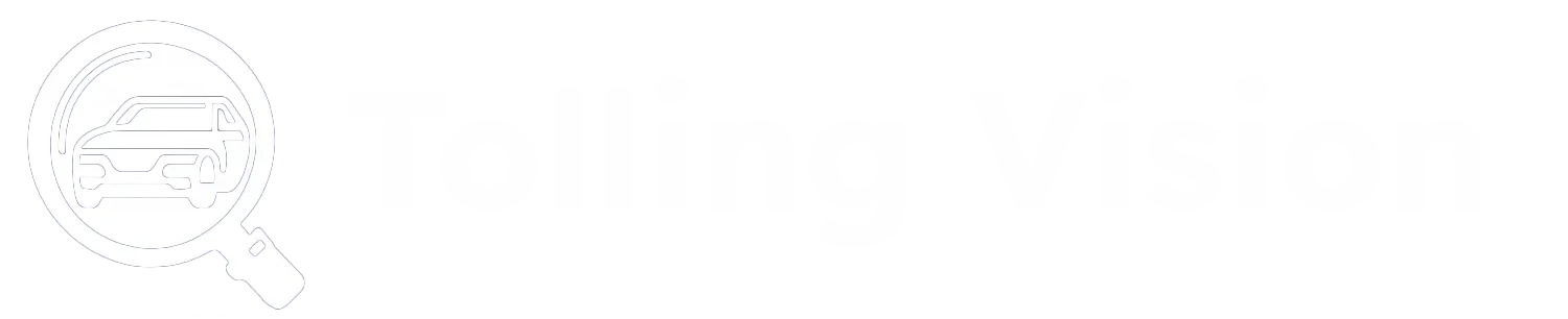 Tolling Vision logo – magnifying-glass with car icon and wordmark